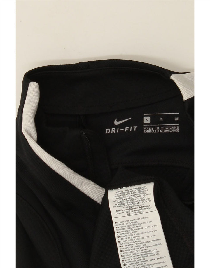 NIKE Herre Dri Fit Pullover med lynlås-hals Træningsdragt Top Lille sort farveblok