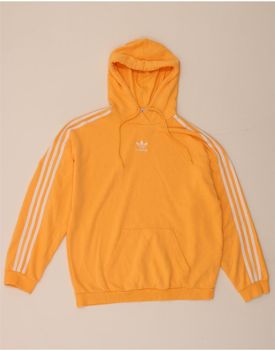 Adidas Dame Oversized Hoodie Jumper UK 12 Medium Orange Bomuld