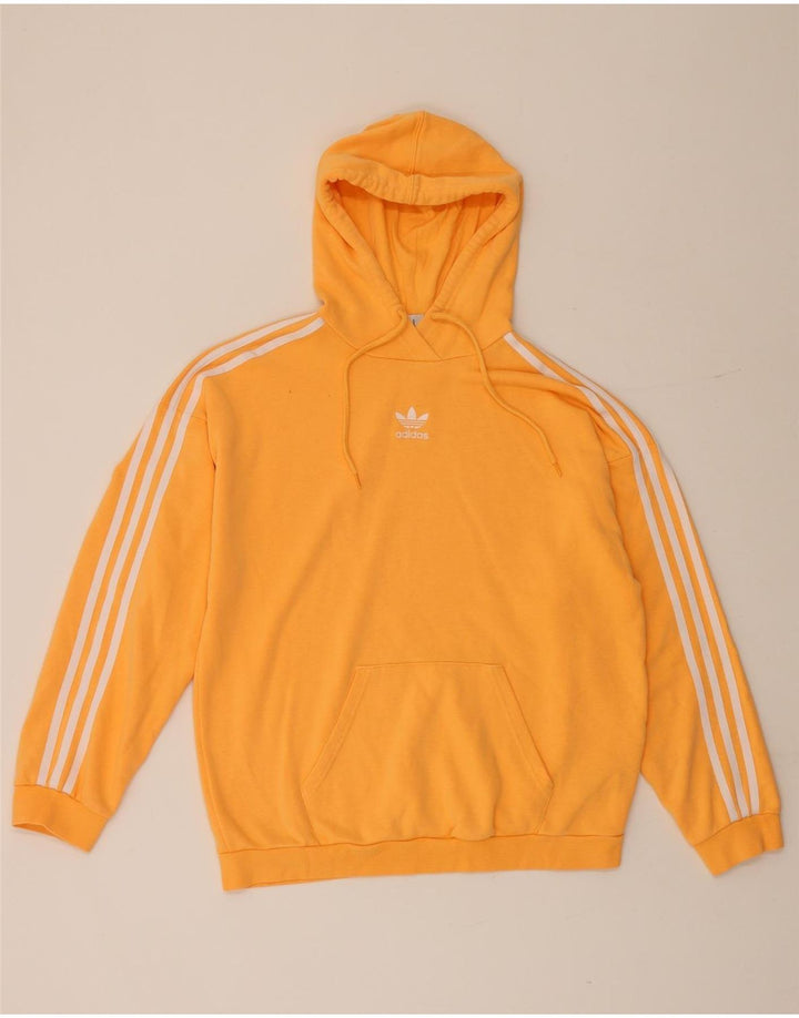 Adidas Dame Oversized Hoodie Jumper UK 12 Medium Orange Bomuld