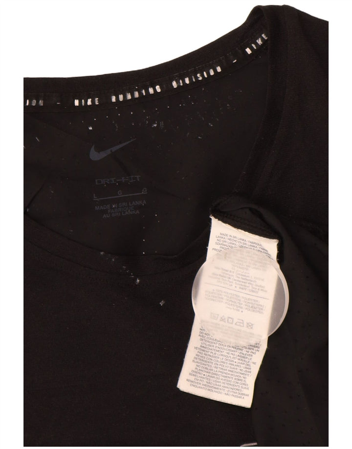 NIKE Herre Dri Fit grafisk T-shirt Top Stor sort polyester