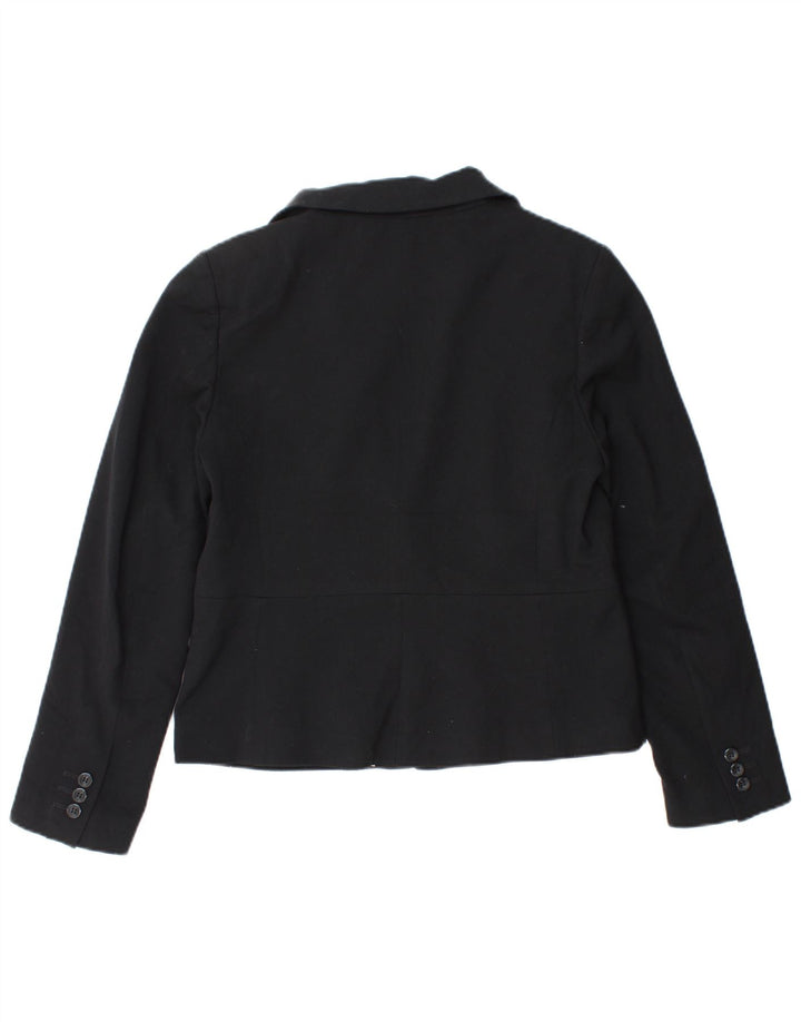Marks & Spencer Dame Crop 1 Knap Blazer Jacket UK 12 Medium Sort