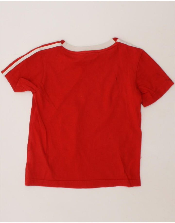 ADIDAS Boys Graphic T-Shirt Top 2-3 Years Red Cotton Vintage Adidas and Second-Hand Adidas from Messina Hembry 