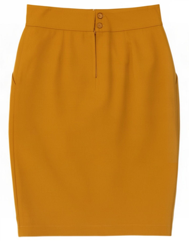 Byblos Womens Pencil Skirt IT 44 Medium W28 Yellow Wool