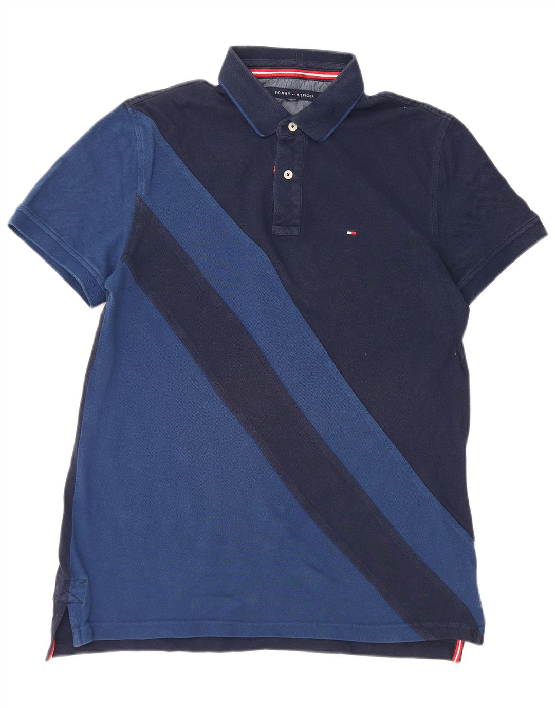 Tommy Hilfiger Herre poloshirt Stor marineblå stribet bomuld