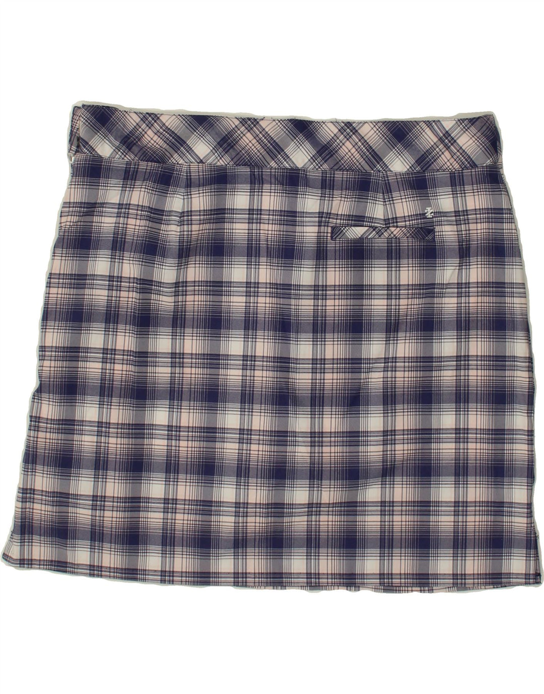 IZOD Womens Mini Skirt US 12 Large W34  Navy Blue Check Polyester Vintage Izod and Second-Hand Izod from Messina Hembry 