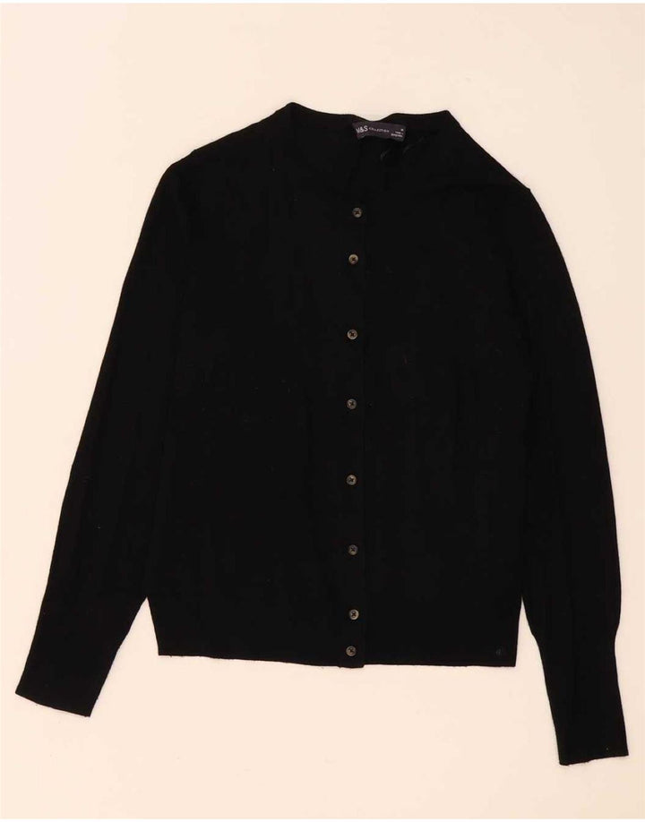 Marks & Spencer Dame Cardigan Sweater UK 14 Medium Black Viscose