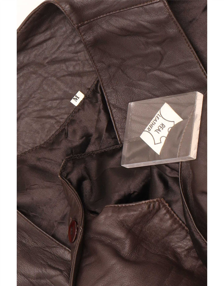 Vintage lædervest til mænd, medium brun