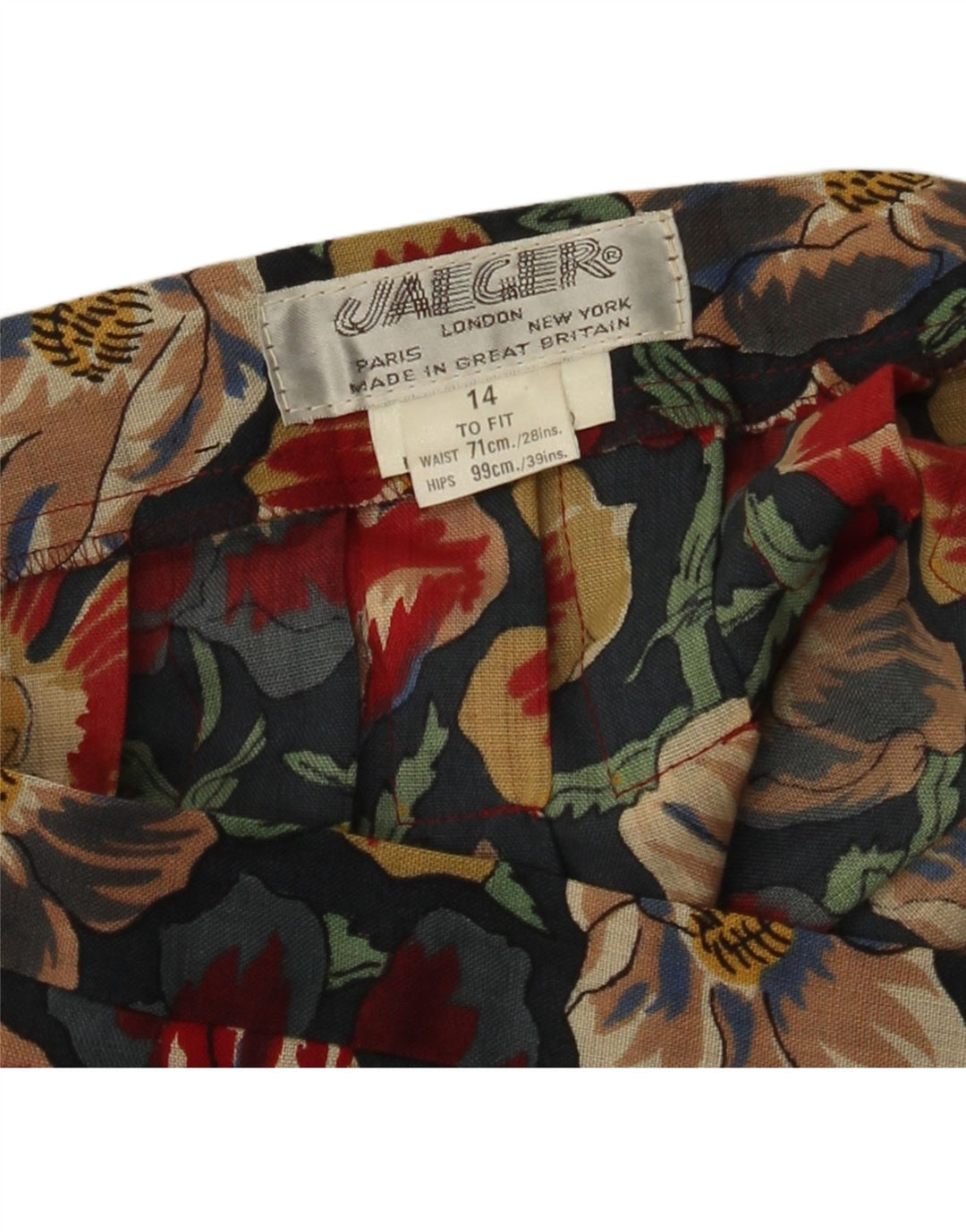 Jaeger Womens Flared Skirt UK 14 Medium W28 Flerfarvet blomsteruld