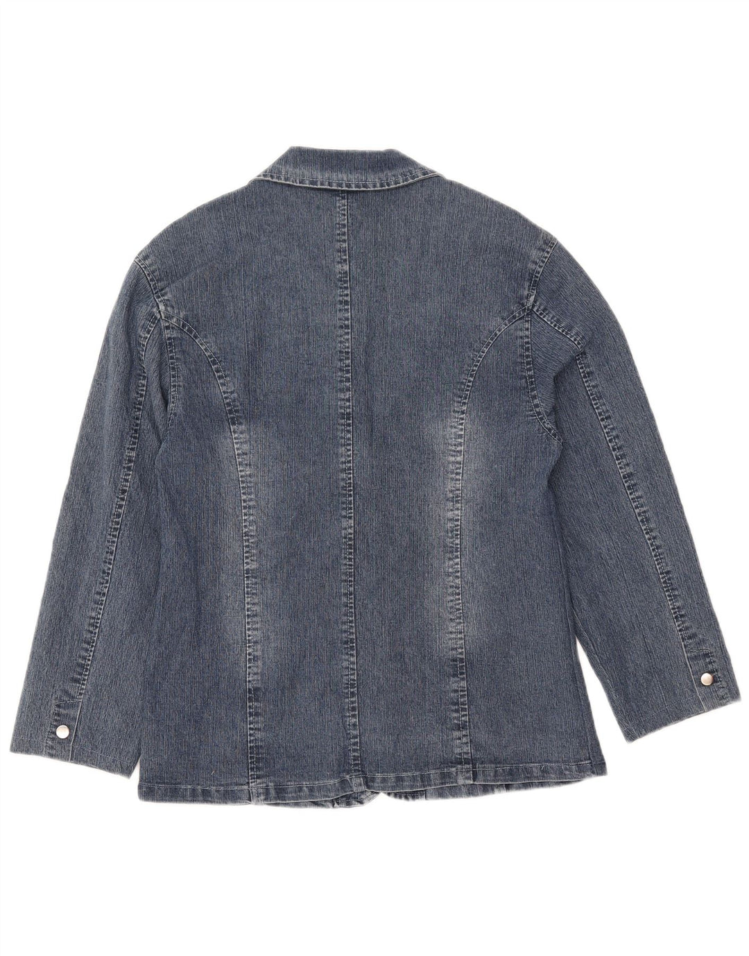 Vintage Dame 2 Button Denim Blazer Jacket IT 50 XL Blå Bomuld