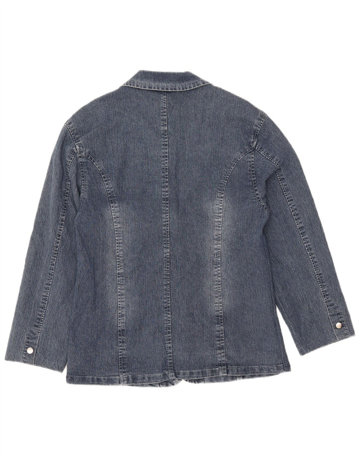 Vintage Dame 2 Button Denim Blazer Jacket IT 50 XL Blå Bomuld