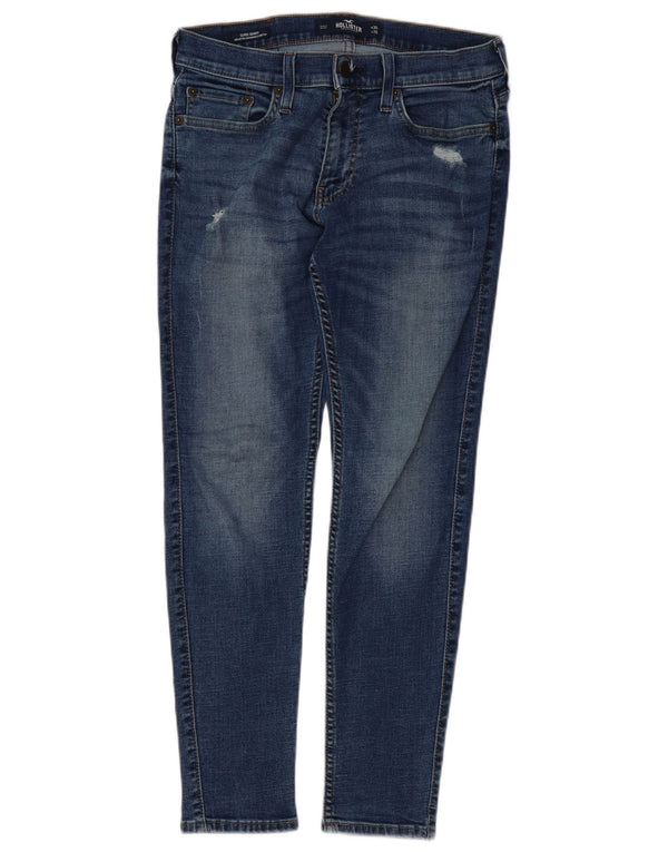 Hollister Dame Distressed Skinny Jeans W30 L28 Blå Bomuld