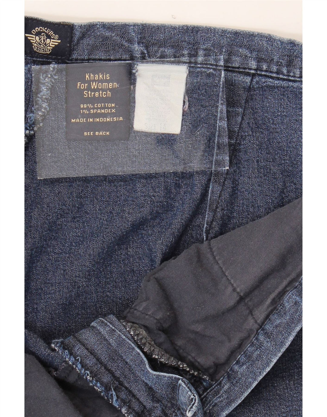 DOCKERS Womens Khakis Denim Bermuda Shorts Size 16 Large W32  Navy Blue Vintage Dockers and Second-Hand Dockers from Messina Hembry 