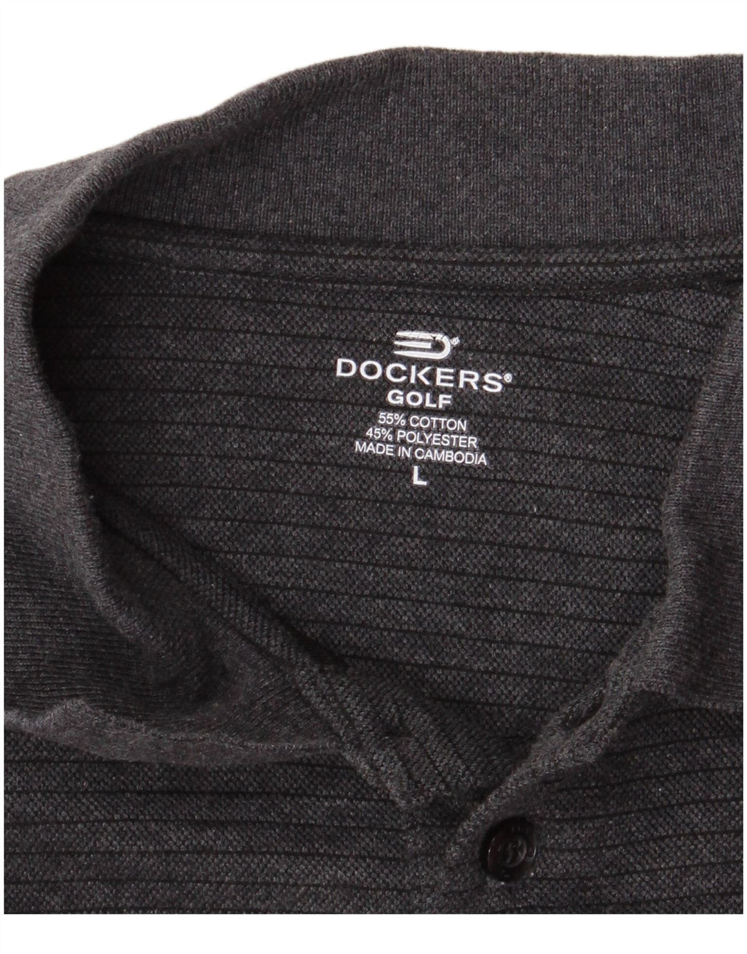 DOCKERS Golf poloshirt til mænd Stor gråstribet bomuld