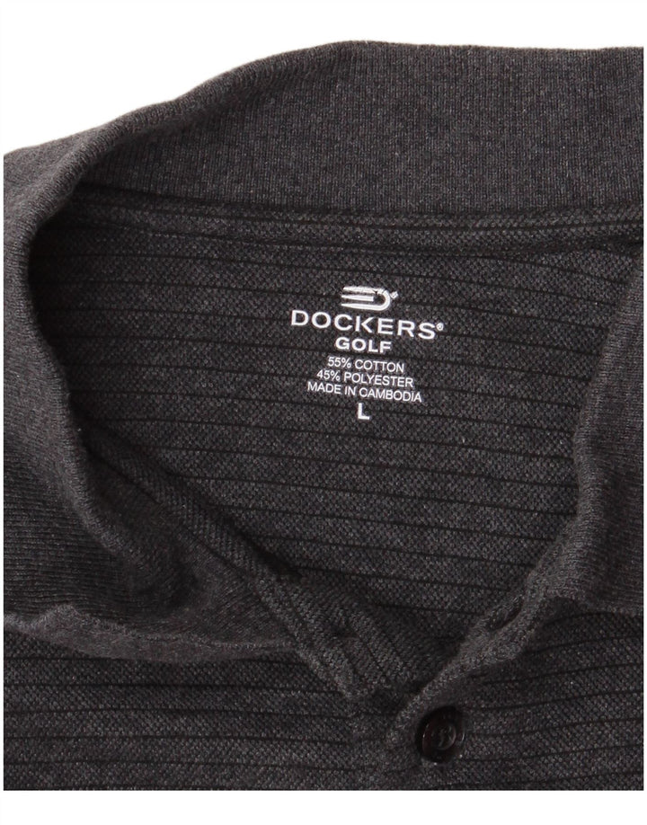 DOCKERS Golf poloshirt til mænd Stor gråstribet bomuld