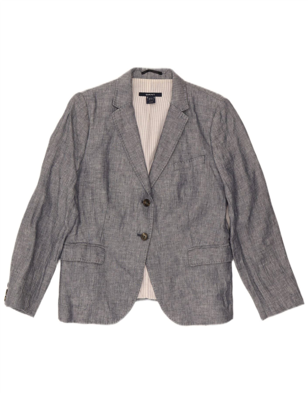 Gant Dame 2 Button Blazer Jacket UK 16 Large Grey Linen