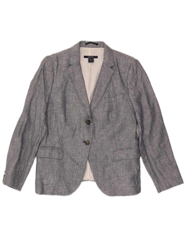 Gant Dame 2 Button Blazer Jacket UK 16 Large Grey Linen