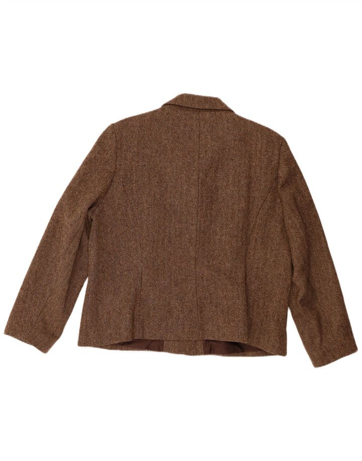 Penny Plain Dame 4-knaps blazerjakke UK 20 2XL Brun sildebensuld