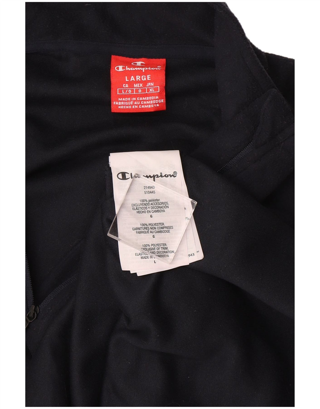 Champion herre lynlås hals fleece jumper stor marineblå polyester