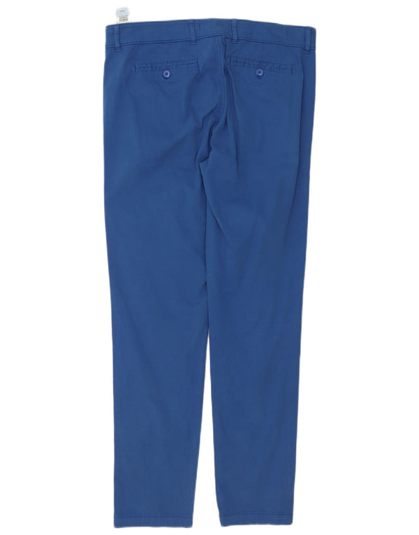 Marks & Spencer Dame Slim Chino Bukser UK 12 Medium W32 L30 Blå Bomuld