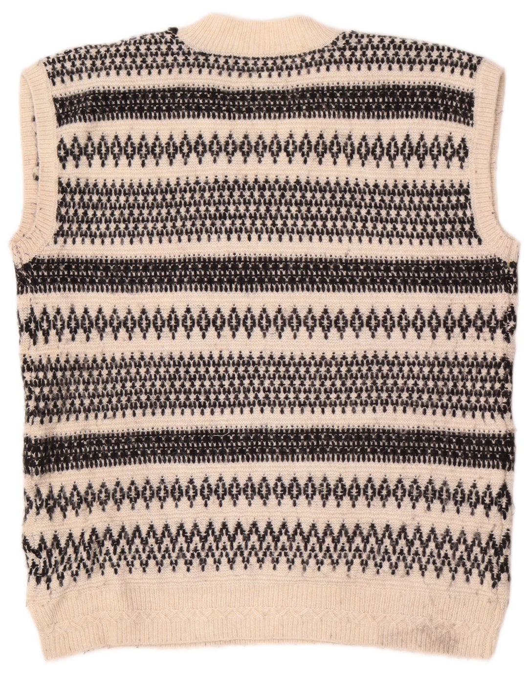 Marks & Spencer Damevest Tank Top UK 14 Medium Off White Fair Isle