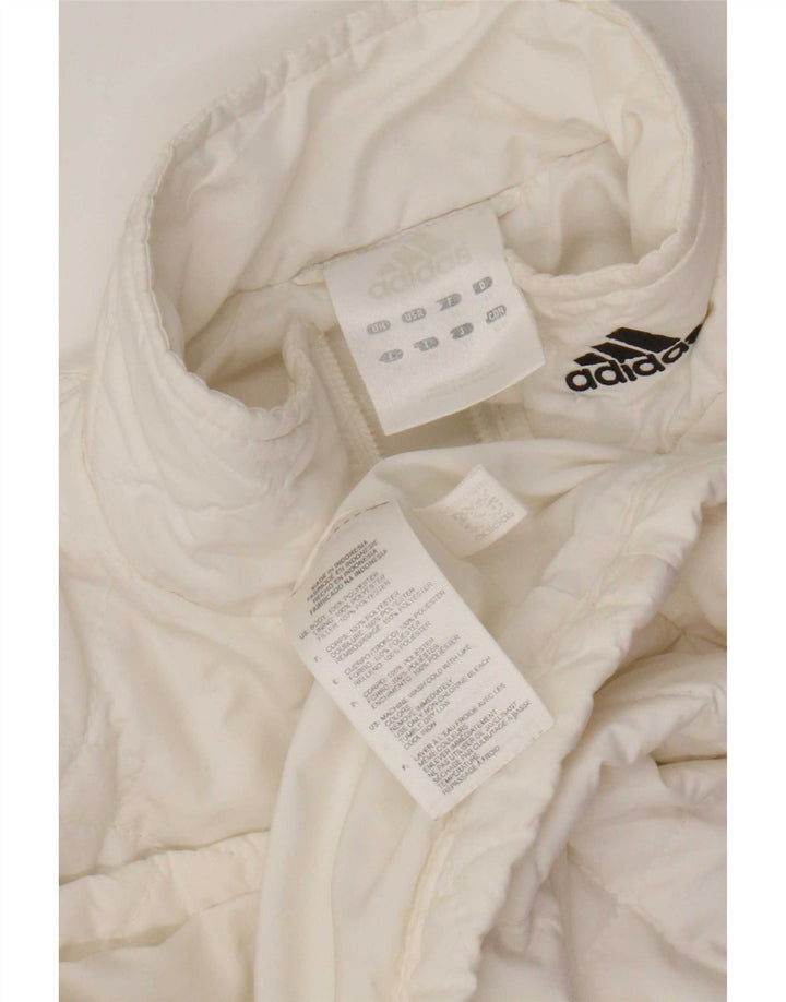 Adidas Quiltet jakke til kvinder UK 14 Medium White Polyester