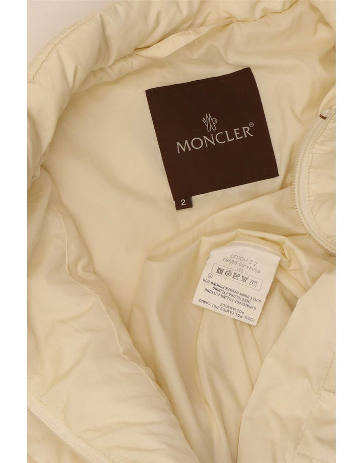 Moncler Dame Polstret Jakke Størrelse 2 Medium Off White Polyamid