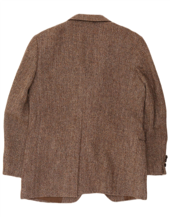 Harris Tweed Herre Regular Fit Blazer Jacket UK 42 Stor brun sildeben