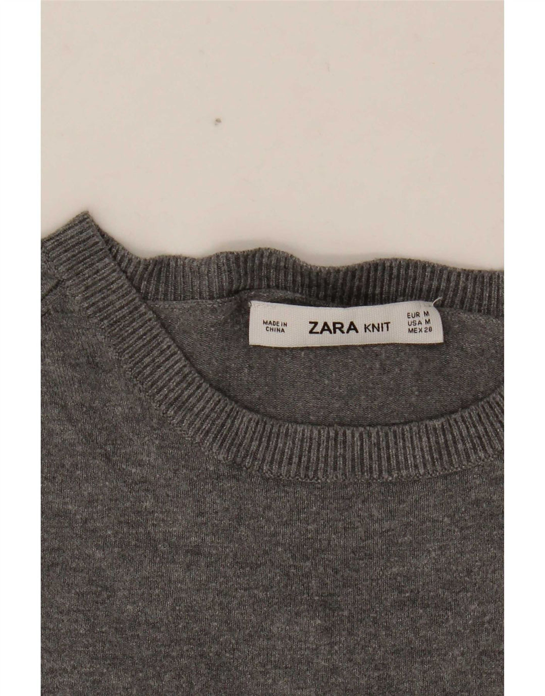 Zara Dame Boat Neck Jumper Sweater UK 12 Medium Grey Flecked