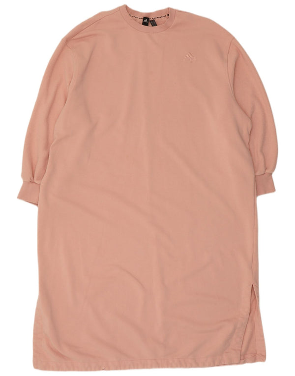 Adidas Dame Oversized Sweatshirt Jumper Dress UK 24/26 2XL Pink Bomuld