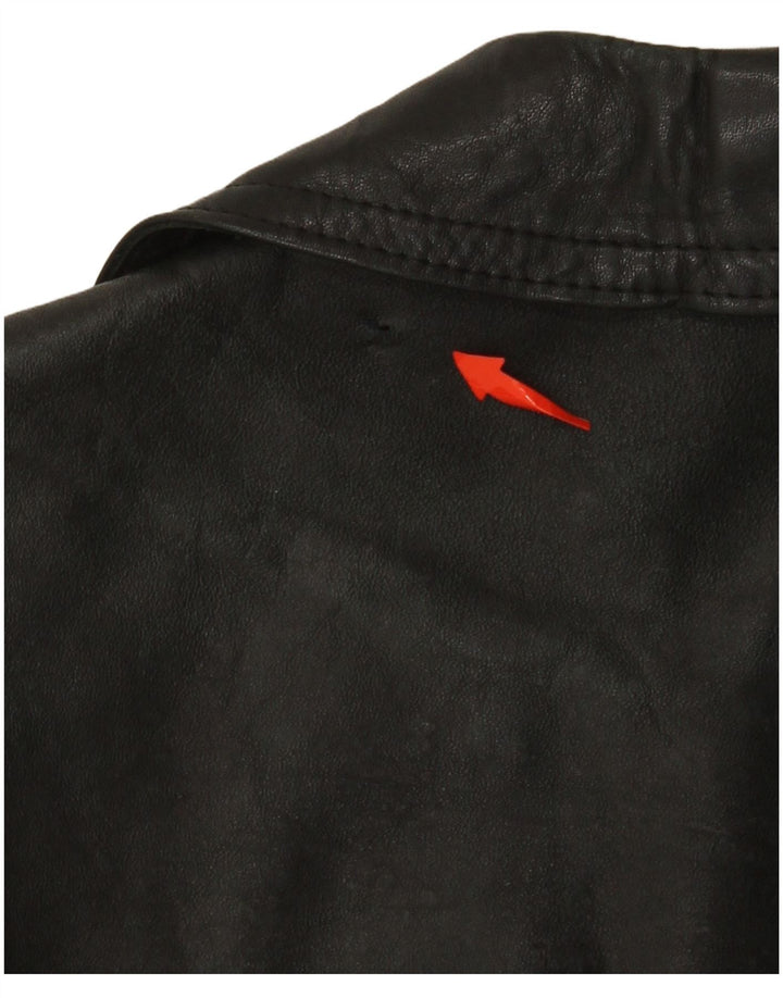 VINTAGE Herre Læderjakke UK 38 Medium Sort