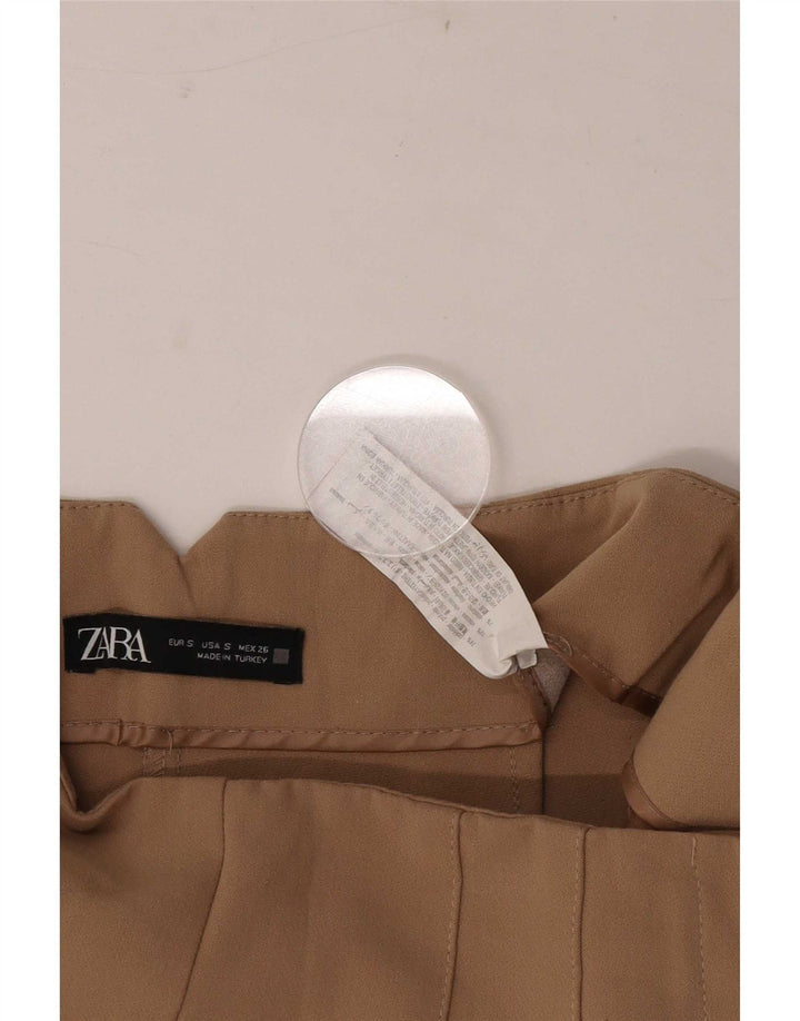 Zara koniske fritidsbukser til kvinder, små W26 L26 brun polyester