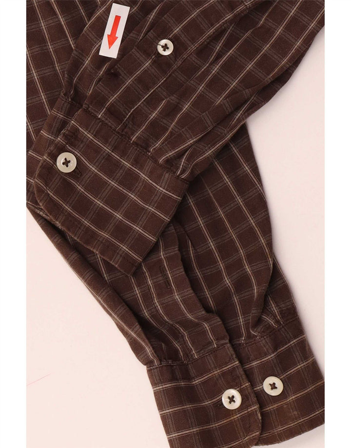 Fila Herre Regular Fit Flannel Shirt IT 46/48 Small Brown Plaid