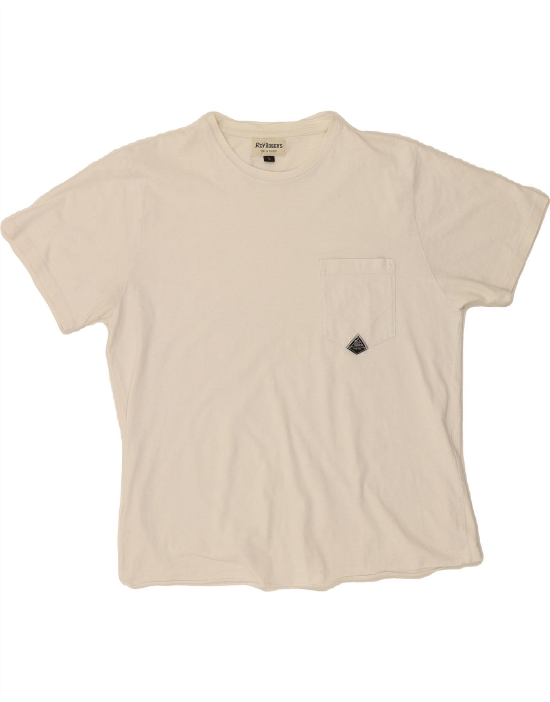 ROY ROGERS Mens T-Shirt Top Large White Cotton Vintage Roy Rogers and Second-Hand Roy Rogers from Messina Hembry 
