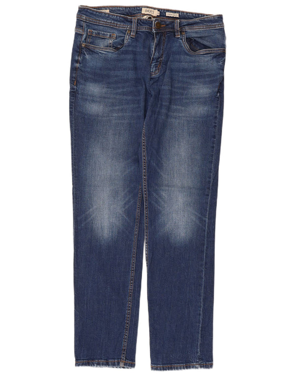 Dacks Herre Slim Jeans IT 50 Large W32 L30 Blå Bomuld