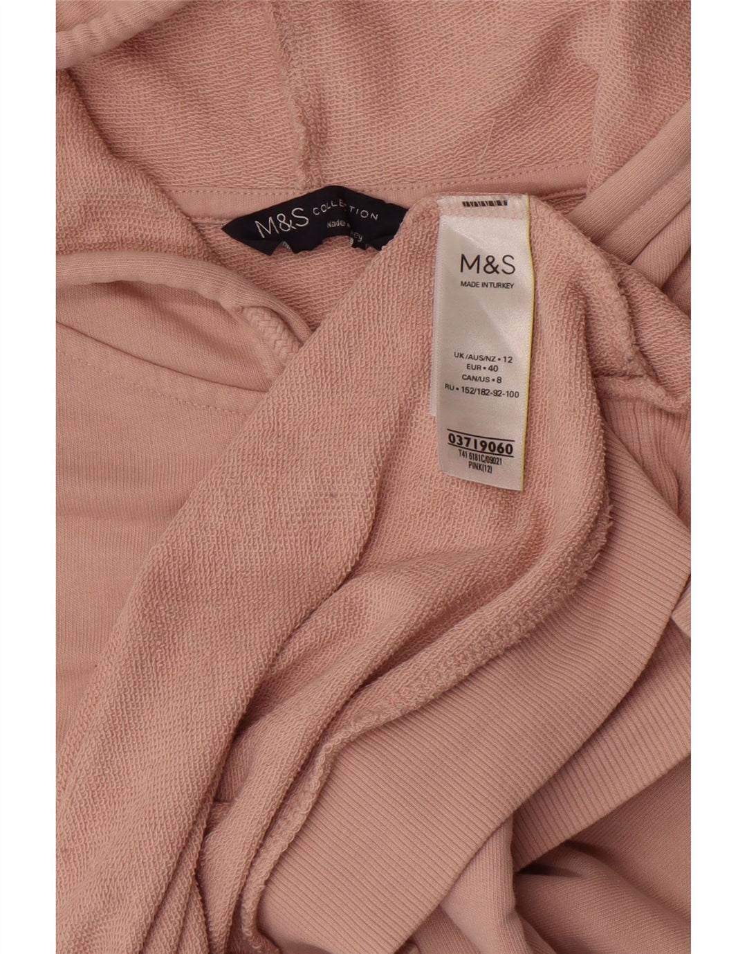 Marks & Spencer hættetrøje til kvinder UK 12 Medium Pink Bomuld