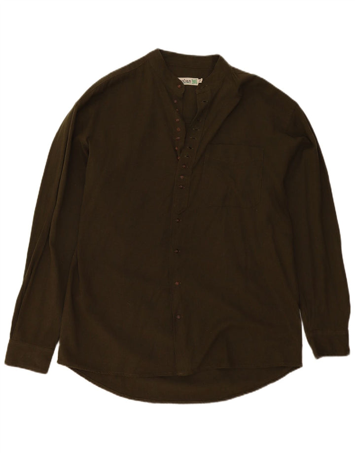 CIVILIAN Mens Shirt Medium Khaki Cotton