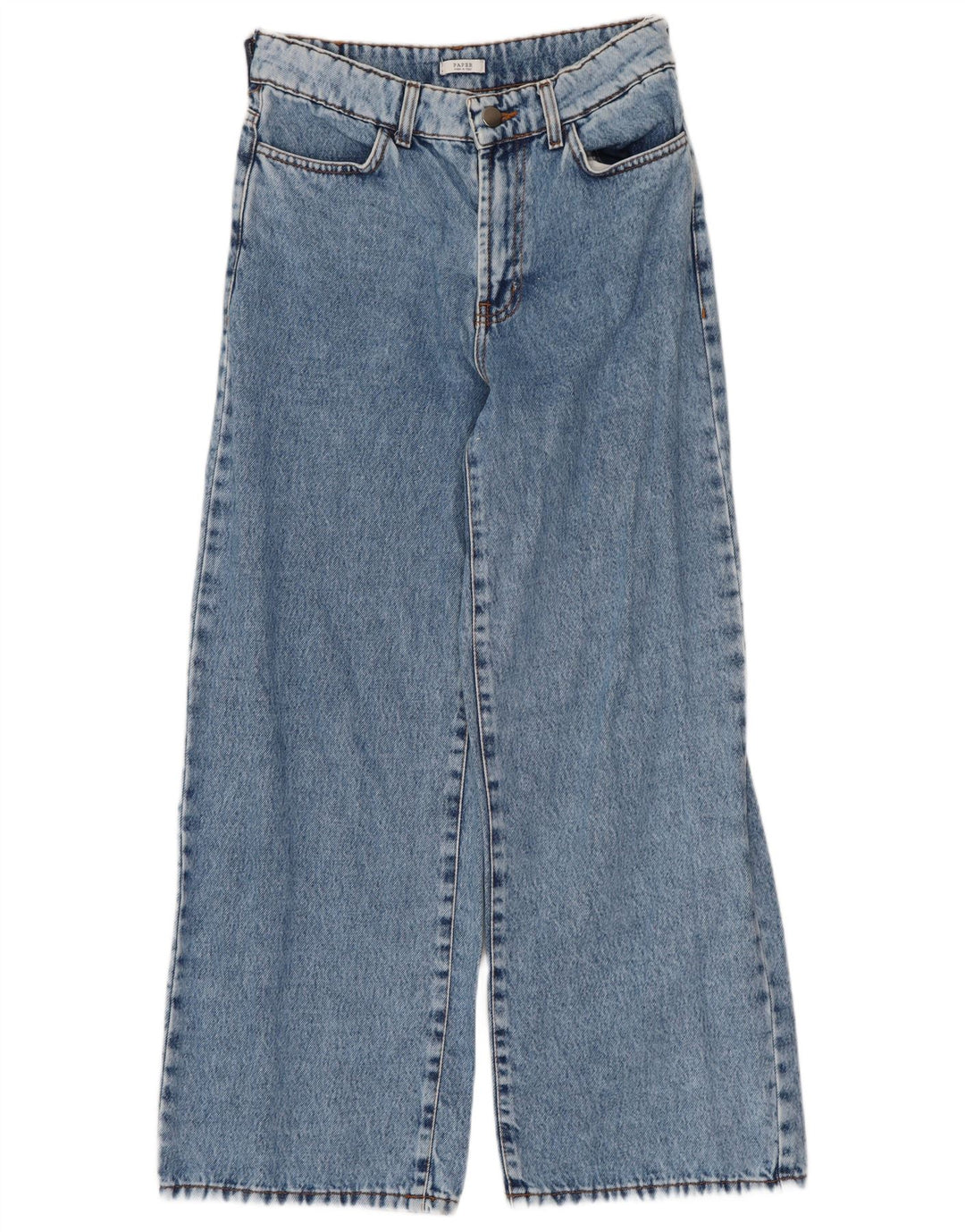 Papir damejeans med brede ben W26 L25 blå