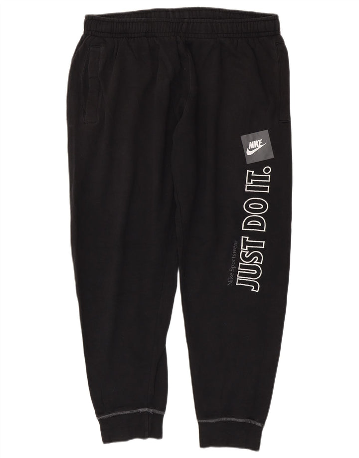 NIKE Grafisk træningsdragtbukser til kvinder Joggers UK 16 Stor sort bomuld