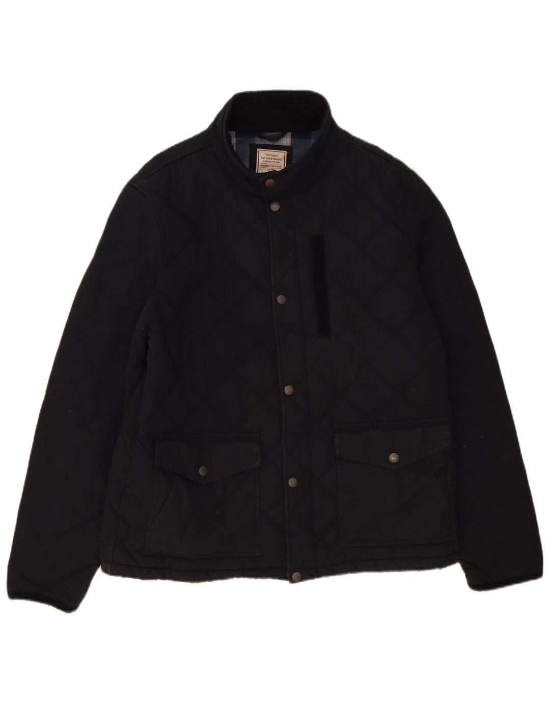 Fat Face Herre Quiltet Jakke UK 42 XL Navy Blue Bomuld