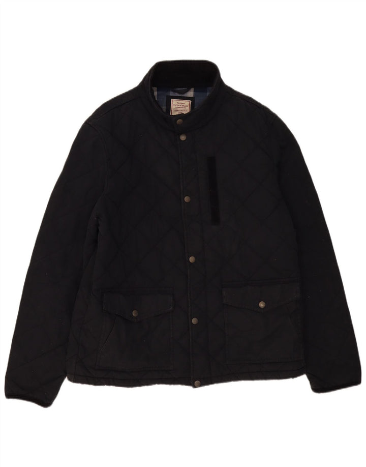 Fat Face Herre Quiltet Jakke UK 42 XL Navy Blue Bomuld