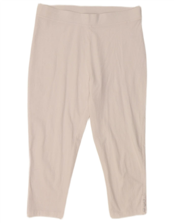 M&Co Dame Capri Leggings UK 14 Stor Hvid Bomuld
