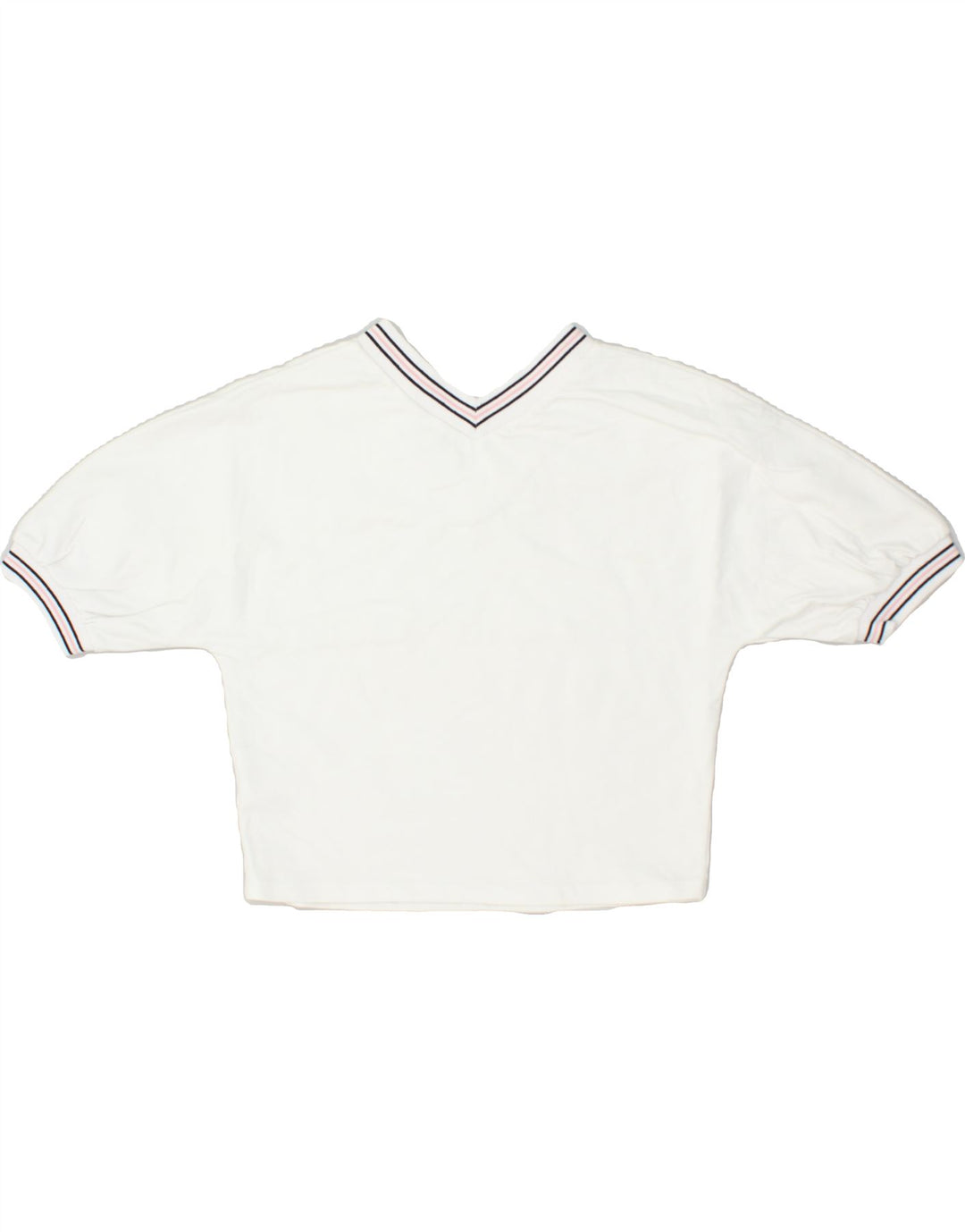 VINTAGE Womens Graphic Crop Top UK 4 XS White Cotton | Vintage Vintage | Thrift | Second-Hand Vintage | Used Clothing | Messina Hembry 
