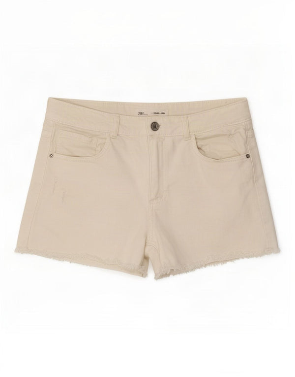 Zara Girls Denim Shorts 13-14 år W30 Hvid Bomuld