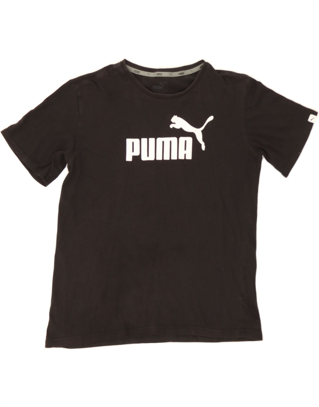 PUMA Womens Oversized Graphic T-Shirt Top UK 10 Small Black Vintage Puma and Second-Hand Puma from Messina Hembry 