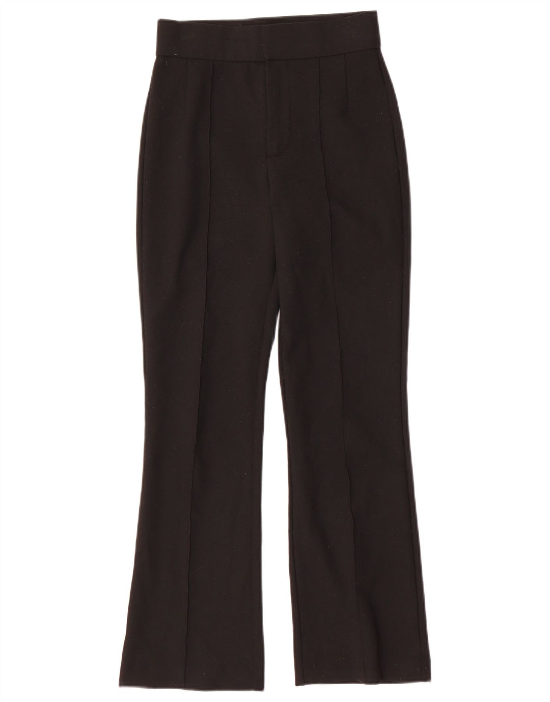 ZARA Dame Bootcut Suit Bukser XS W24 L27 Sort Polyester