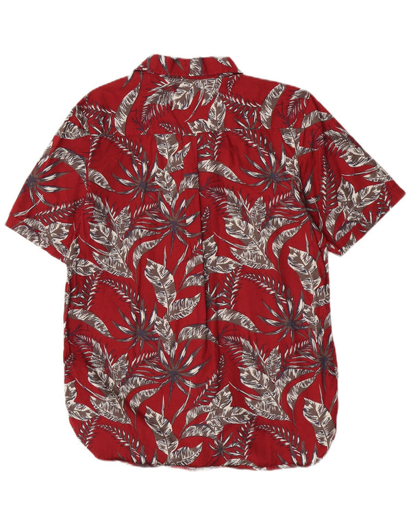 Pierre Cardin Herre Kortærmet Regular Fit Skjorte Large Burgundy Floral