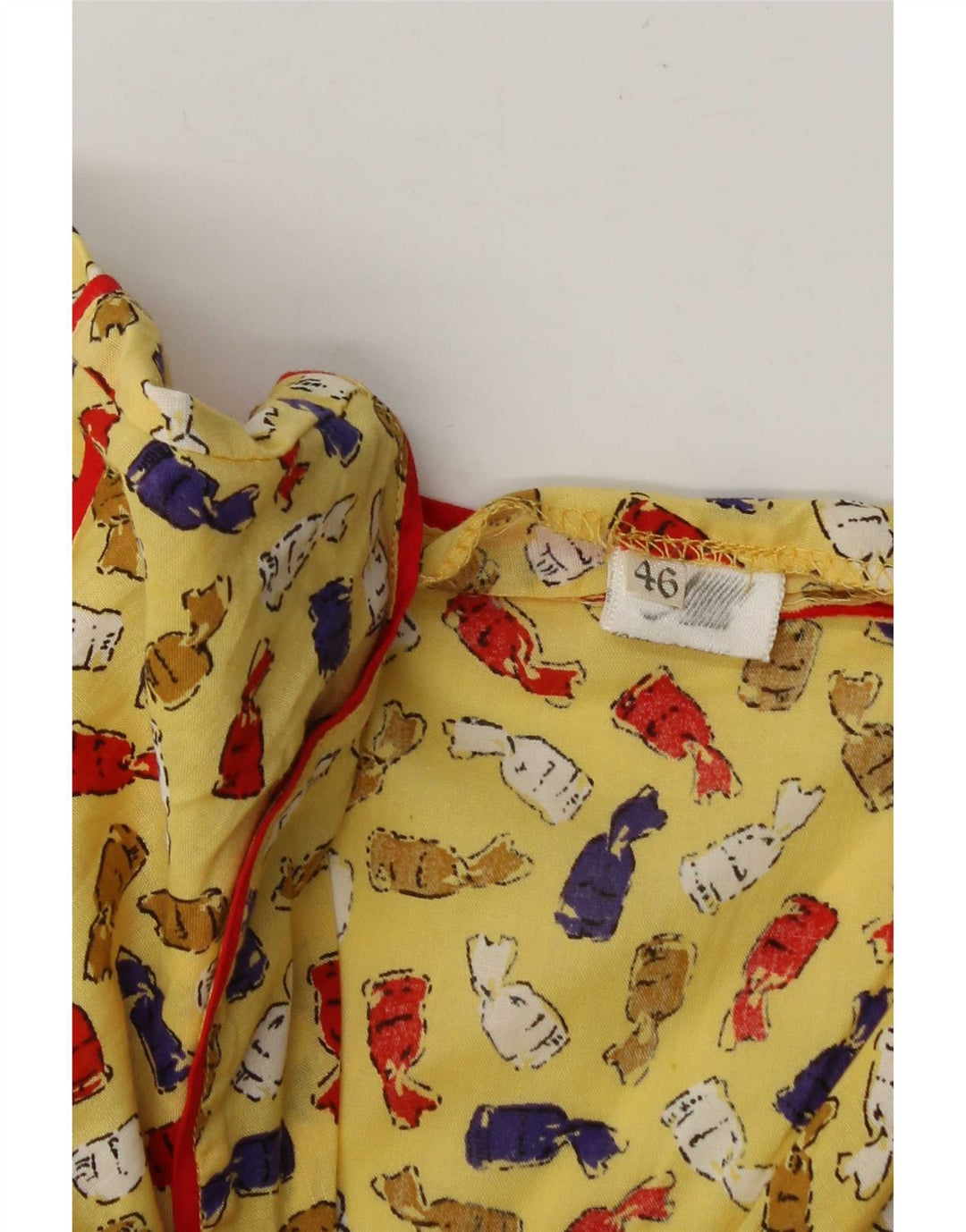 Vintage kvinders abstrakt mønster Maxikjole IT 46 Large Yellow