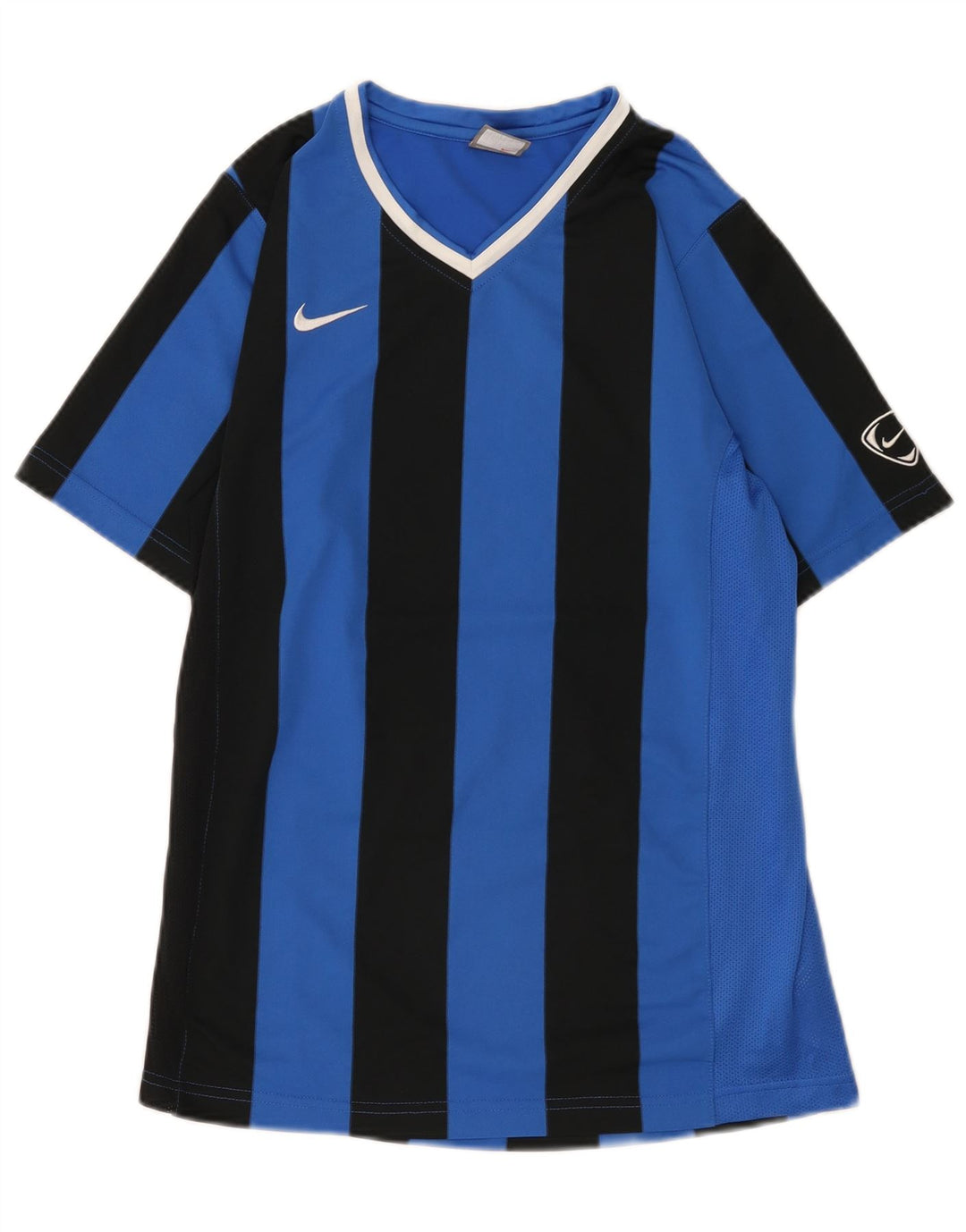 Nike drenge T-shirt top 13-14 år XL blå stribet polyester