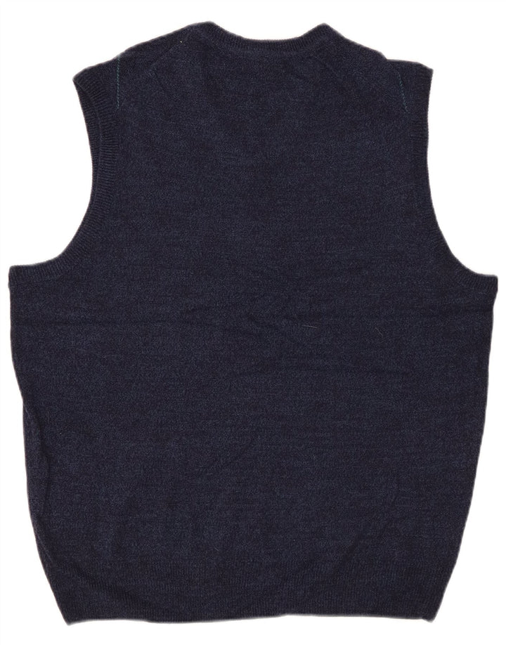 DOCKERS Vest Tank Top Medium Navy Blue Argyle/Diamond