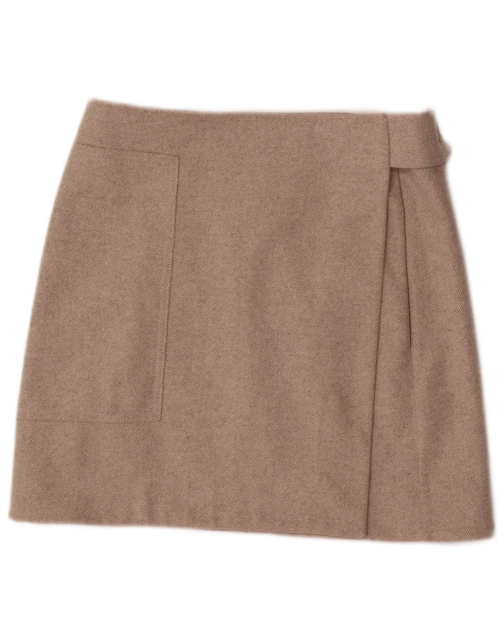 COS Womens Mini Skirt EU 42 Large W32  Beige Wool